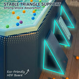 2.6m Foldable Pool PVC Non Inflatable Large Rectangle Pool Holding up to 6 People Hard Thickened Paddling Pool Easy Collapsible and Drainage 260×165×55cm - 45-Degree Angle