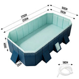 2.6m Foldable Pool PVC Non Inflatable Large Rectangle Pool Holding up to 6 People Hard Thickened Paddling Pool Easy Collapsible and Drainage 260×165×55cm - Close-Up Angle