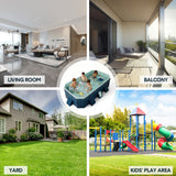 2.6m Foldable Pool PVC Non Inflatable Large Rectangle Pool Holding up to 6 People Hard Thickened Paddling Pool Easy Collapsible and Drainage 260×165×55cm - Extra Image