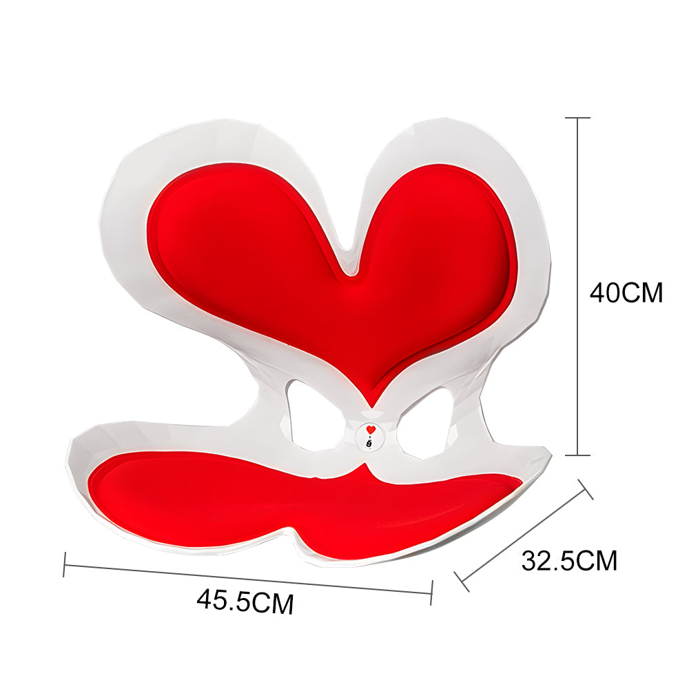 BKT Cushion Portable Ergonomic Lower Back Seat Lumbar Support Chair Posture Correction Max Load 110kg for Home Office Chair and Floor Seat Red Heart Design