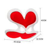 BKT Cushion Portable Ergonomic Lower Back Seat Lumbar Support Chair Posture Correction Max Load 110kg for Home Office Chair and Floor Seat Red Heart Design - Close-Up Angle