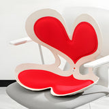 BKT Cushion Portable Ergonomic Lower Back Seat Lumbar Support Chair Posture Correction Max Load 110kg for Home Office Chair and Floor Seat Red Heart Design - Extra Image