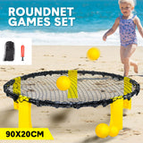 Portable Outdoor Spikeball Roundnet Game Set Team Beach Ball Game Bouncer Toy with Carrying Bag Net and 3 Balls Played Indoor Outdoor Lawn Beach Tailgating - Front View