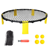 Portable Outdoor Spikeball Roundnet Game Set Team Beach Ball Game Bouncer Toy with Carrying Bag Net and 3 Balls Played Indoor Outdoor Lawn Beach Tailgating - Side View
