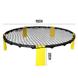 Portable Outdoor Spikeball Roundnet Game Set Team Beach Ball Game Bouncer Toy with Carrying Bag Net and 3 Balls Played Indoor Outdoor Lawn Beach Tailgating - Low Angle