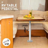 Table Pedestal Telescopic Furniture Leg 46-70cm Height Adjustable Easy Installation Detachable Aluminum Alloy Support for RV Boat Caravan Motorhome - Front View
