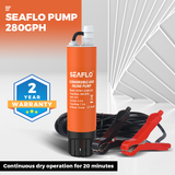 SEAFLO Submersible Inline Pump 12V 280GPH Transfer Pump Water Resistant High Pressure Washing Water Diesel Pump For RV Marine Boat Caravan - Front View