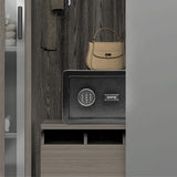 All Steel Safety Box Wall Mountable Fireproof Mini Safe Box Keypad and Key Dual Unlock Methods with Removable Shelf for Home Office Hotel Money Safe - Front View