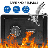 All Steel Safety Box Wall Mountable Fireproof Mini Safe Box Keypad and Key Dual Unlock Methods with Removable Shelf for Home Office Hotel Money Safe - Extra Image