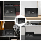 All Steel Safety Box Wall Mountable Fireproof Mini Safe Box Keypad and Key Dual Unlock Methods with Removable Shelf for Home Office Hotel Money Safe - Extra Image