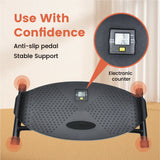 Simulate Ski Training Board Non-Slip Slide Stepper Training Machine with 2 Resistance Bands and Real-time Display Indoor Cardio Full Body Fitness Equipment - Side View