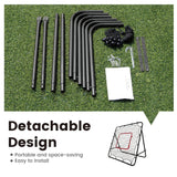 1m Football Rebounder Net Soccer Training Kickback Target Bounce Wall Detachable Metal Frame and PE Net For Passing Shooting Practice Sports Skills Trainer - Side View