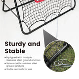 1m Football Rebounder Net Soccer Training Kickback Target Bounce Wall Detachable Metal Frame and PE Net For Passing Shooting Practice Sports Skills Trainer - Top-Down View