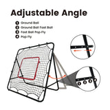 1m Football Rebounder Net Soccer Training Kickback Target Bounce Wall Detachable Metal Frame and PE Net For Passing Shooting Practice Sports Skills Trainer - Rear View