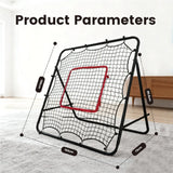 1m Football Rebounder Net Soccer Training Kickback Target Bounce Wall Detachable Metal Frame and PE Net For Passing Shooting Practice Sports Skills Trainer - Close-Up Angle