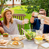 175pcs Food-Grade Wedding Event Banquet Disposable Tableware Dinnerware Gold-Edged Plastic Cutlery Pack of 25 Dining Sets Square Plates Cutlery Napkins - Front View