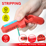 Wire Stripper Ergonomic Curved Handle Cable Stripping Splitting Cut Tool Wide Stripping Ranges Hand Tool with 6 Size Planer Holes for Electrical - Front View