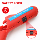 Wire Stripper Ergonomic Curved Handle Cable Stripping Splitting Cut Tool Wide Stripping Ranges Hand Tool with 6 Size Planer Holes for Electrical - Top-Down View