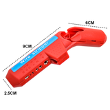 Wire Stripper Ergonomic Curved Handle Cable Stripping Splitting Cut Tool Wide Stripping Ranges Hand Tool with 6 Size Planer Holes for Electrical - Close-Up Angle