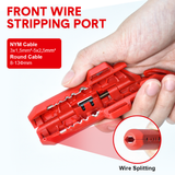 Wire Stripper Ergonomic Curved Handle Cable Stripping Splitting Cut Tool Wide Stripping Ranges Hand Tool with 6 Size Planer Holes for Electrical - Low Angle