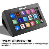 Studio Controller Keyboard Stream Controller Customizable Deck with 15 Shortcut Keys for Multi Applications Triggered in PC for Streaming Studio Work Game