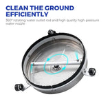 Alston 16.5 Inch High-Pressure Surface Cleaner Concrete Cleaner Driveway Cleaner 4000PSI-Stainless Steel with Quick Connector For Concrete Driveway - Top-Down View