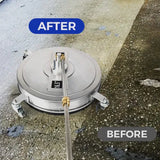 Alston 16.5 Inch High-Pressure Surface Cleaner Concrete Cleaner Driveway Cleaner 4000PSI-Stainless Steel with Quick Connector For Concrete Driveway - 45-Degree Angle