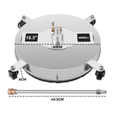 Alston 16.5 Inch High-Pressure Surface Cleaner Concrete Cleaner Driveway Cleaner 4000PSI-Stainless Steel with Quick Connector For Concrete Driveway - Close-Up Angle