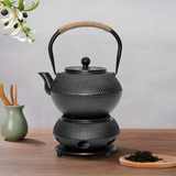 1.2L Cast Iron Teapot and Warmer Set Tea Kettle Iron Bottle With Stainless Steel Mesh Infuser and Anti-Scald Handle Compatible with Multi-Heat Source Black - Extra Image