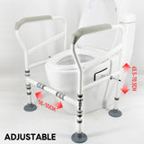 Toilet Frame Support Standing Disability Assist Aid Safety Grab Handle Rail Height and Width Adjustable For Elderly Disabled Max Load 150Kg - Side View