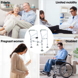 Toilet Frame Support Standing Disability Assist Aid Safety Grab Handle Rail Height and Width Adjustable For Elderly Disabled Max Load 150Kg - Extra Image