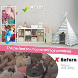 Stuffed Animal Storage Plush Toy Storage Vertical Corner Toys Display Holder Easy Accessible with Elastic Cord for Nursery Kids Room Bedroom Organization - Rear View
