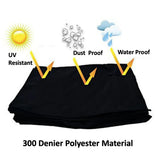 Dust-proof Outdoor TV Cover 55-58 Inch Flat Television Waterproof UV Resistant Protector, Built In Remote Controller Storage Pocket-XL - Rear View