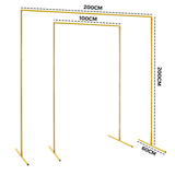 Golden Square Wedding Arch Adjustable 1M-2M Flower Rack Backdrop Stand Balloon Arch Stand for Wedding Birthday Party Garden Ceremony Decoration - Low Angle