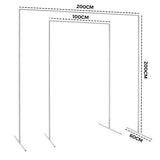 White Square Wedding Arch Adjustable 1M-2M Flower Rack Backdrop Stand Balloon Arch Stand for Wedding Birthday Party Garden Ceremony Decoration - Rear View