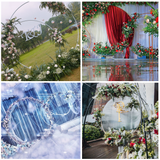 2M White Wedding Hoop Arch Metal Flower Ring Display Frame Balloon Circle Rack Backdrop for Wedding Birthday Party Garden Ceremony Decoration - Rear View