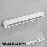 Alston Wall Mounted Drying Rack Clothes Airer Space Saver Folding Dryer Bearing Capacity 12KG Foldable Rail With Hooks Indoor Outdoor Balcony Laundry White - Side View