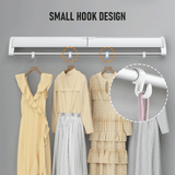 Alston Wall Mounted Drying Rack Clothes Airer Space Saver Folding Dryer Bearing Capacity 12KG Foldable Rail With Hooks Indoor Outdoor Balcony Laundry White - Close-Up Angle
