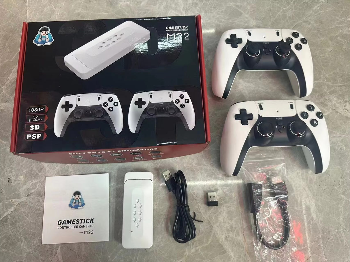 M22 Game Stick 4K 64GB 30000+ Games 52 Simulators EMUIELEC System 2.4G Wireless Retro Classic Video Gaming Consoles