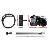 Devanti 2200W Bagless Vacuum Cleaner Black - Low Angle