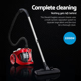 Devanti 2200W Bagless Vacuum Cleaner Red - Front View
