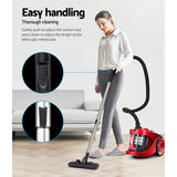Devanti 2200W Bagless Vacuum Cleaner Red - Rear View