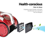 Devanti 2200W Bagless Vacuum Cleaner Red - Close-Up Angle