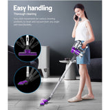 Devanti 450W Purple Corded Handheld Stick Vacuum Cleaner - Top-Down View