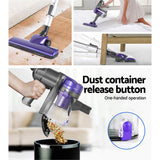 Devanti Stick Vacuum Cleaner Handheld Corded 450W Purple - 45-Degree Angle