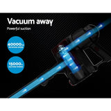 Devanti 450W Corded Handheld Stick Vacuum Cleaner in Red - Lightweight and Versatile - Side View