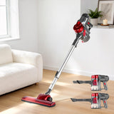 Devanti 450W Corded Handheld Stick Vacuum Cleaner in Red - Lightweight and Versatile