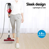 Devanti 450W Corded Handheld Stick Vacuum Cleaner in Red - Lightweight and Versatile - Rear View