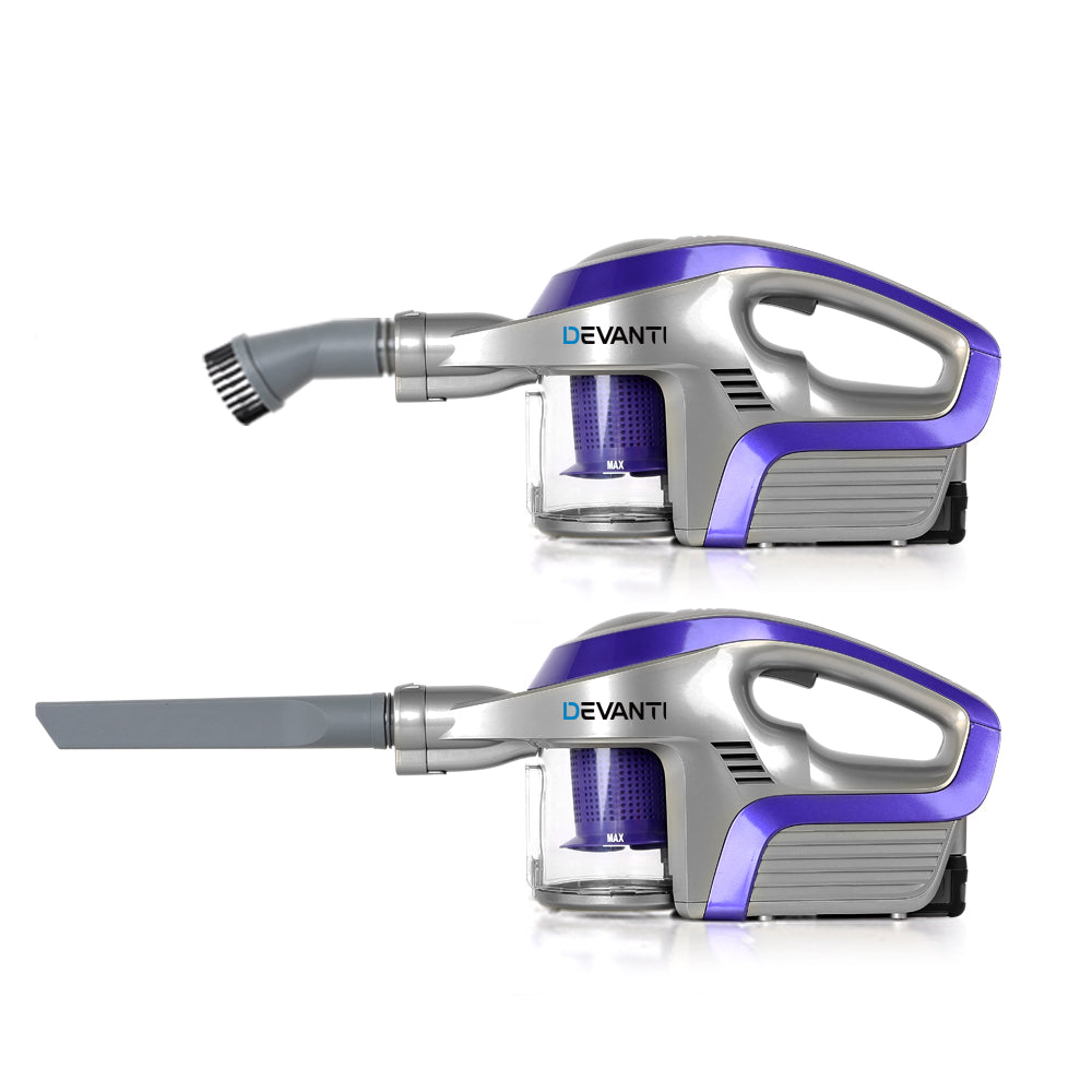 Devanti Cordless 150W Handstick Vacuum Cleaner - Bagless, Lightweight & Versatile in Purple