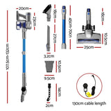 Devanti 300W Stick Vacuum Cleaner Cordless Self-Standing - Rear View